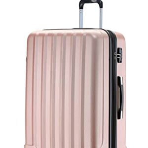 BEIBYE TSA-Schloß Reisekoffer mit Gepäckrollen Lange Größe Rosa Gold