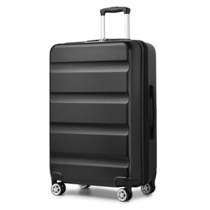 KONO Groß Erweiterbarer Hartschalenkoffer XL Schwarz für Reisen und Business