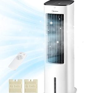 Midea 4-in-1 Mobile Klimaanlage ohne Abluftschlauch | Turmventilator mit Wasserkühlung & Luftbefeuchter | 55W Luftkühler