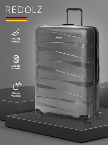 31ebt9ujewl.jpg REDOLZ Hartschalen Check-in Koffer | Großer XL Trolley mit 4 Doppelrollen & TSA-Schloß | Ideal für Familienreisen & Urla