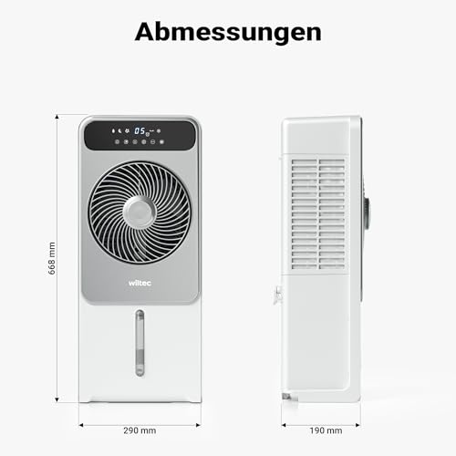 31qxw 959ol.jpg Wiltec Luftkühler 28 W mit Wasserkühlung - mobiler Air Cooler für Outdoor-Verwendung mit Fernbedienung und 12 Geschwindi