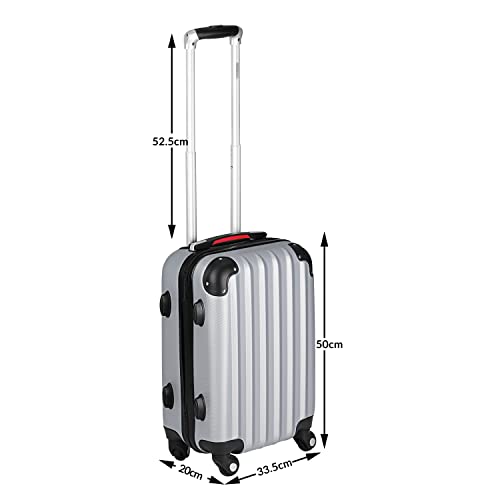 31v3evqp9il.jpg Monzana Hartschalenkoffer Trolley Silber Business Koffer 4 Rollen Alu-Teleskopgriff Reisekoffer Sehnsuchten