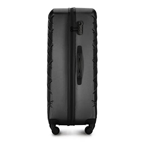 31f285uypnl.jpg Reisekoffer Trolley XL Schwarz Hartschale ABS 4 Spinerzahlenschloss | Großer Reisekoffer für Handgepäck Schwarz ABS 4 S