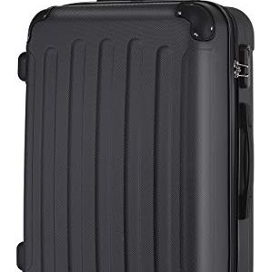 BEIBYE Hartschalen-Koffer Trolley Reisekoffer Schwarz (L) BEIBYE Hartschalen-Koffer 4 Rollen Handgepäck M-L-XL-Set (Sc