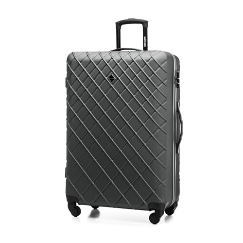 4105b6g0qml.jpg Reisekoffer Trolley XL Schwarz Hartschale ABS 4 Spinerzahlenschloss | Großer Reisekoffer für Handgepäck Schwarz ABS 4 S