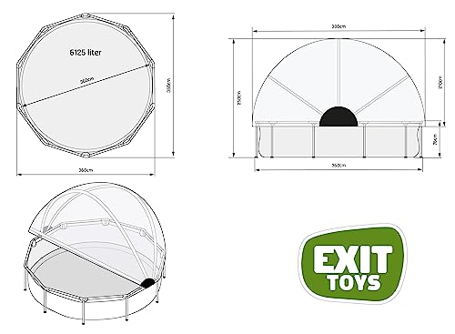410bbcmgoyl.jpg EXIT Toys Soft Grey Pool - Multifunktionale Abdeckung - Für Familien - Sommerurlaub - Sauberes, Warmes Poolwasser - ø360