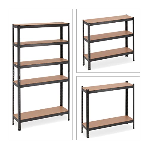 411wv1b1qel.jpg RelaxdaysSchwerlastregal HBT 180x100x30 cm, 1250 kg Tragkraft, schwarz für Keller und Garage