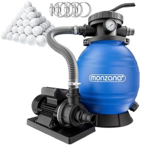 Monzana® Sandfilteranlage für Schwimmbäder inkl. Filterbälle und Pumpe 400W 7 Wege Ventil Ø32-38mm