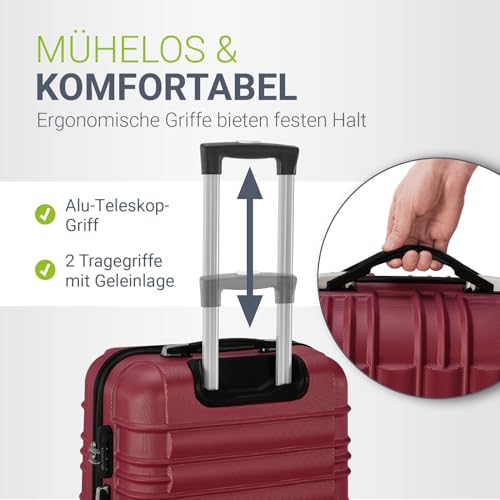 413abfldql.jpg Juskys Hartschale Kofferset Reisekoffer - geräuscharme 360° Rollen, leicht und groß - perfekt für Familien und Studenten