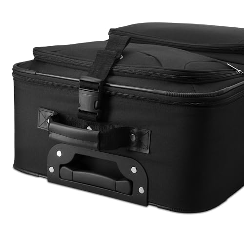 413gef0t8ol.jpg **Monzana Trolley Kofferset für Familien mit Rollen und Teleskopgriff - Schwarz** | **Monzana Reisetaschen Set Schwarz