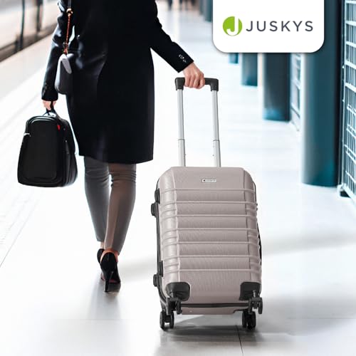 414zmzwwhcl.jpg Juskys Hartschale Kofferset Reisekoffer - leicht, geräuscharme 360° Rollen, Zahlenschloss, Champagner | Juskys Reisekof