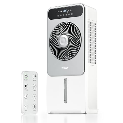 416wyh pbll.jpg Wiltec Luftkühler 28 W mit Wasserkühlung - mobiler Air Cooler für Outdoor-Verwendung mit Fernbedienung und 12 Geschwindi