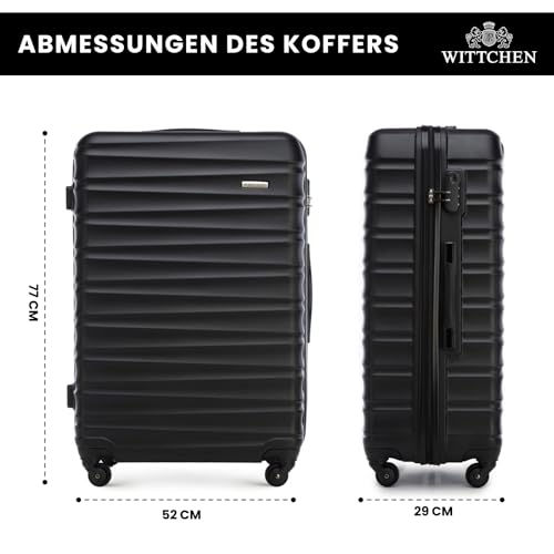 41aabtaqldl.jpg WITTCHEN Groß Rollkoffer Check-In Gepäck schwarz WITTCHEN 4 Spinner-Rollkoffer Hartschale aus ABS schwarz WITTCHEN Teles