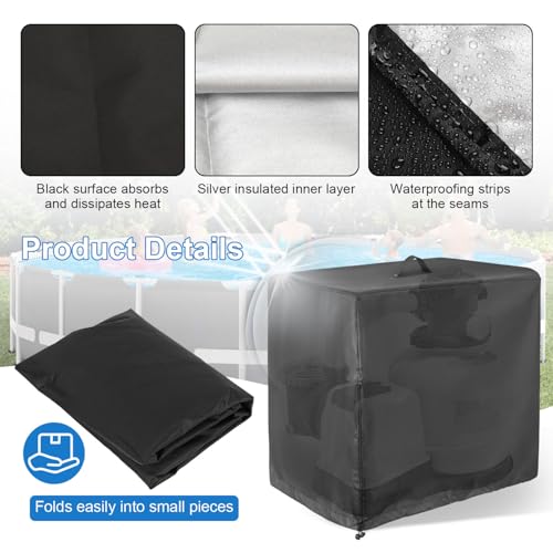 41cuy6wlowl.jpg Poolpumpe Abdeckung Oxblood Tuch Wasserdicht für Sandfilter | Poolpumpe Abdeckung Oxford Tuch Vollbezug 84x61x86cm | Po