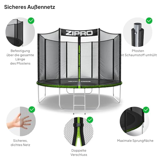 41fhtgcxxpl.jpg ZIPRO JumpPro Outdoor Trampolin für Kinder mit Außennetz UV-Schutz