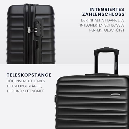 41gjnnslnnl.jpg WITTCHEN Groß Rollkoffer Check-In Gepäck schwarz WITTCHEN 4 Spinner-Rollkoffer Hartschale aus ABS schwarz WITTCHEN Teles