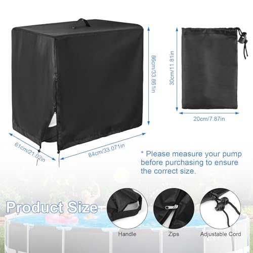 41hso19zjdl.jpg Poolpumpe Abdeckung Oxblood Tuch Wasserdicht für Sandfilter | Poolpumpe Abdeckung Oxford Tuch Vollbezug 84x61x86cm | Po