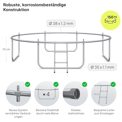 41hz9bxobl.jpg ZIPRO JumpPro Outdoor Trampolin für Kinder mit Außennetz UV-Schutz