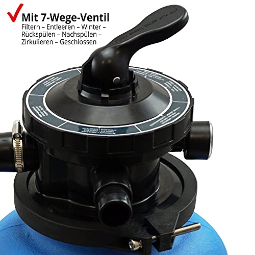 41ipgwvrtgs.jpg HECHT 11.000 Liter Sandfilteranlage für Pool – Reinigungspumpe mit Vorfilter – Idealer Sandfilter für Gartenpools – 7-We