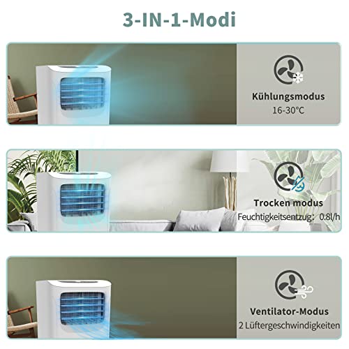 41ifk9rwgnl.jpg SHINCO Mobile Klimaanlage 9000BTU 2,6 kW Kühlen & Ventilieren & Entfeuchten 22㎡ Raumłócke Timer