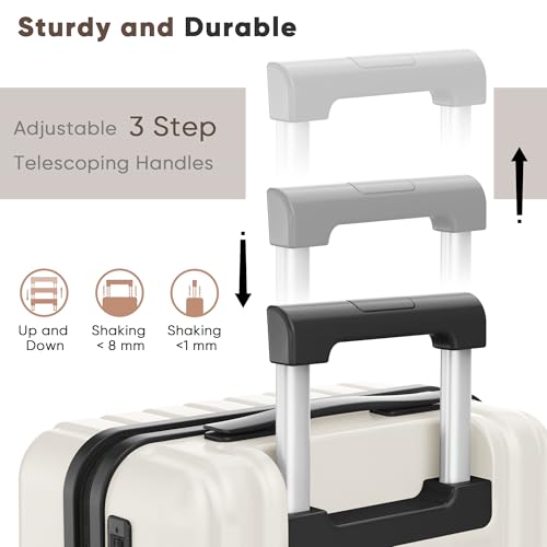41jacuxk8bl.jpg SHOWKOO Reisekoffer Set 3 Hartschale Erweiterbar (M L XL -Weiß) SHOWKOO Reisekoffer Trolley Handgepäck Set TSA Schloss