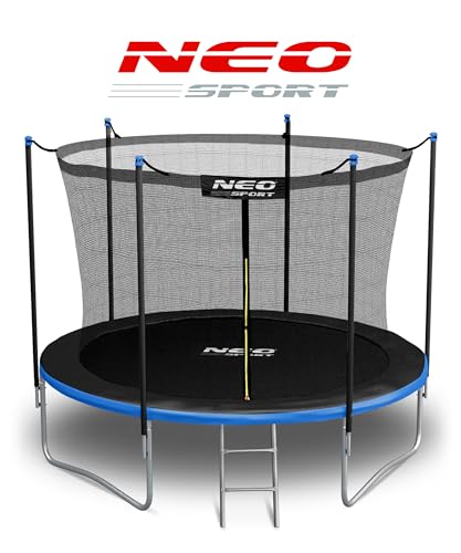 41ko9o7wpel.jpg Neo-Sport Trampolin Outdoor für Kinder mit Sicherheitsnetz, Innen-Leiter und gepolsterten Stangen, witterfest und rostfr