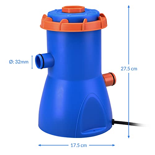 41kt3ilqypl.jpg MONZANA® Filterpumpe MZP30 für Pool Filteranlagen Schlauchkartuschenfilter Leistung 2280 L/h 30 W