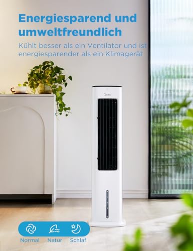 41mb5bg5oyl.jpg Midea 4-in-1 Mobile Klimaanlage ohne Abluftschlauch | Turmventilator mit Wasserkühlung & Luftbefeuchter | 55W Luftkühler