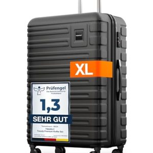 Travely Polycarbonat Reisekoffer Groß 77cm XL - Robust & Verlässig für Geschäftsreisen und Ferien - Sanfte Rollen, TSA S