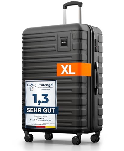 41mim7pjhxl.jpg Travely Polycarbonat Reisekoffer Groß 77cm XL - Robust & Verlässig für Geschäftsreisen und Ferien - Sanfte Rollen, TSA S