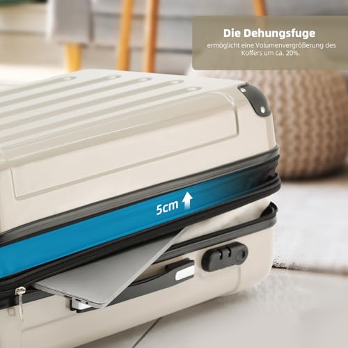 41ofomv8grl.jpg BEIBYE Zwillingsrollen Reisekoffer in Champagner Größe L Perfect für Familienreisen und Urlauber