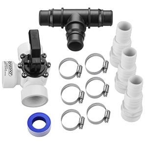 Monzana® Bypass Set Pool 12-teilig 3 Wege Ventil für Sandfilteranlagen und Poolheizung Schlauchschellen Ø 32/38mm Wärmep