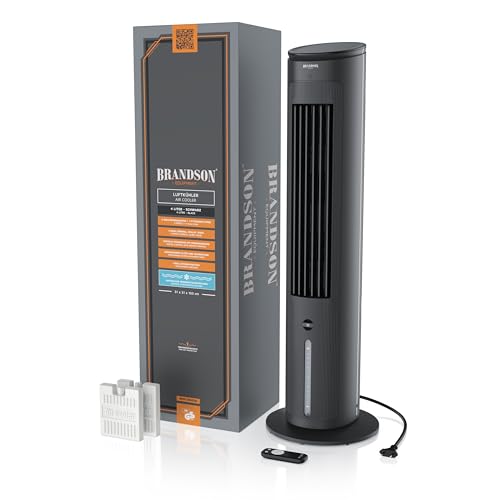 41pgyxonecl.jpg Brandson - Turmventilator mit Wasserkühlung - Preisträger 2025 - leise - mobile Klimaanlage ohne Abluftschlauch - großes