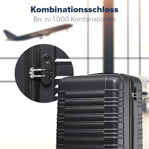 41pkjioyetl.jpg TRVLMORE Reisekoffer Set - Hartschalenkoffer 3 Stück - Schwarz, Ideal für Familien, Urlaubsreise-Sets