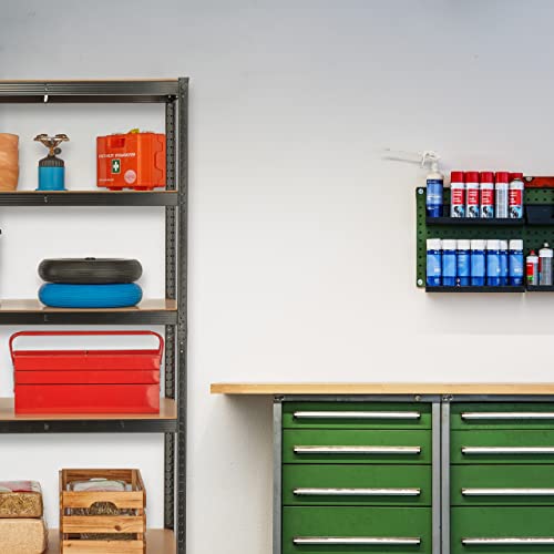 41q pslknl.jpg Relaxdays Schwerlastregal für Keller und Garage, 5 Ebenen, 1250 kg Tragkraft, Metall Lagerregal, 180x100x41 cm, Schwarz