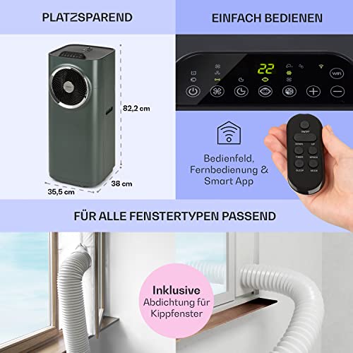 41qom55cf9l.jpg Klarstein Mobile Klimaanlage 10000 BTU für Wohnung & Büro mit Abluftschlauch & App-Steuerung