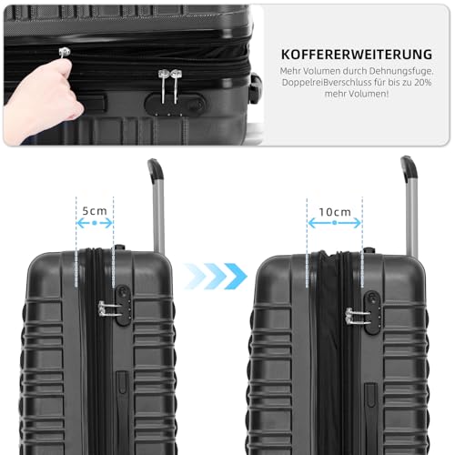 41rblfp9ipl.jpg BEIBYE Zwillingsrollen Reisekoffer für Familien (Schwarz, M) BEIBYE Hartgepanzerte Zwillingsrollen Reisekoffer (Schwar