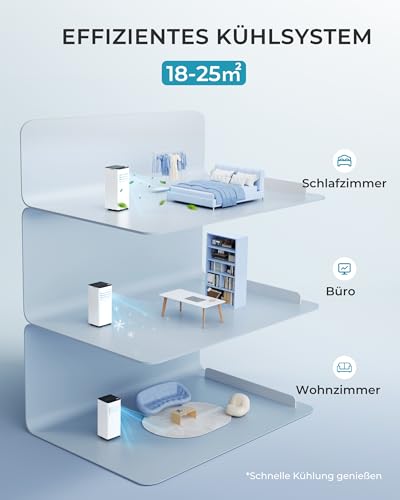 41rp 4kp5ml.jpg Mobile Klimaanlage 9000 BTU mit Abluftschlauch | Leiser Betrieb <48 dB | Für Räume bis 25 m² | Digitaldisplay + Fernbedi