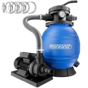 Heim Monzana® Sandfilteranlage 10.200L/h bis 35.000L Pool Selbstansaugend Monzana® Sandfilterpumpe 400 Watt 2in1 Adapter Ø32-