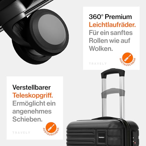 41t2xpoaj2l.jpg Travely Polycarbonat Reisekoffer Groß 77cm XL - Robust & Verlässig für Geschäftsreisen und Ferien - Sanfte Rollen, TSA S