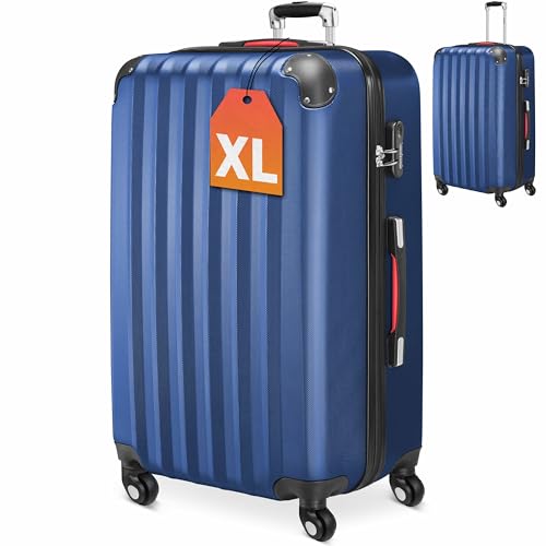 41uchs2rl3l.jpg Monzana Hard Case Handgepäck XL Blau Reisekoffer Zahlenschloss Kantenschutz 4 Rollen Teleskopgriff