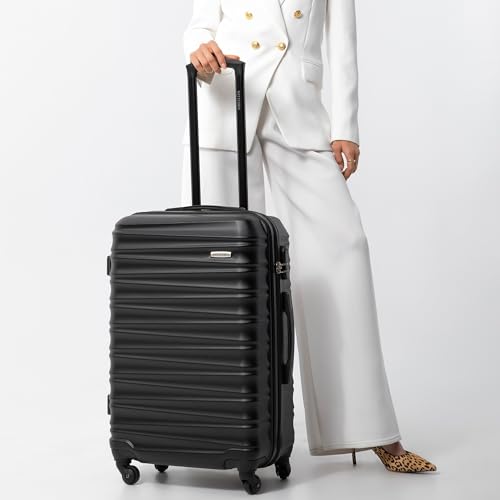 41ue3ivibql.jpg WITTCHEN Groß Rollkoffer Check-In Gepäck schwarz WITTCHEN 4 Spinner-Rollkoffer Hartschale aus ABS schwarz WITTCHEN Teles