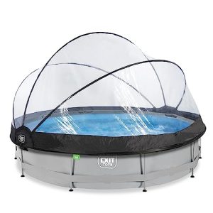 EXIT Toys Soft Grey Pool - Multifunktionale Abdeckung - Für Familien - Sommerurlaub - Sauberes, Warmes Poolwasser - ø360