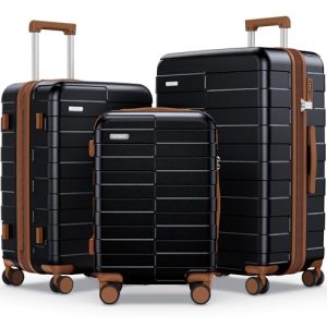 Vipbox Premium Schwarz 100% Polycarbonat Reisekoffer 3 Teilig Hartschale 3 Jahre VIP-Service