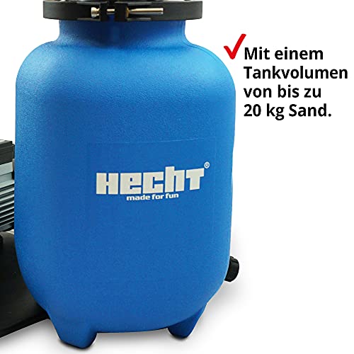 41djynz c9s.jpg HECHT 11.000 Liter Sandfilteranlage für Pool – Reinigungspumpe mit Vorfilter – Idealer Sandfilter für Gartenpools – 7-We