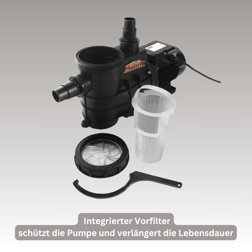 41gm8r4yesl.jpg Mauk Schwimmbadpumpe 320 W – selbstansaugende Poolpumpe für Sandfilteranlage mit 7.500 l/h Förderleistung und IPX4-Schut