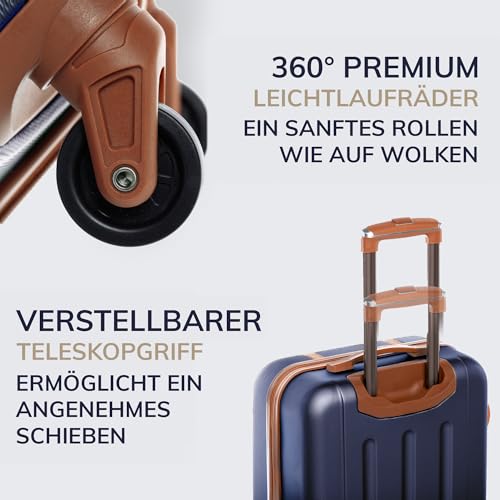 41gzft7miml.jpg Fer Waterproof 3 Teilig Hartschale Kofferset Reisekoffer Trolley-Set (Handgepäck, L, XL) 3er Set Hartschalenkoffer Roll-