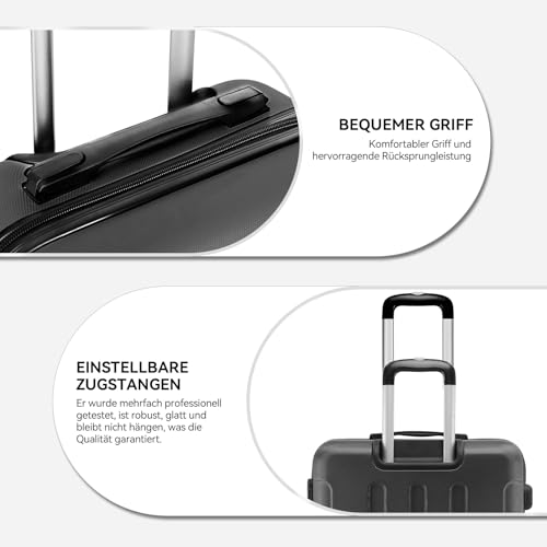 41geljpzqql.jpg BEIBYE Hartschalen-Koffer Trolley Reisekoffer Schwarz (L) BEIBYE Hartschalen-Koffer 4 Rollen Handgepäck M-L-XL-Set (Sc