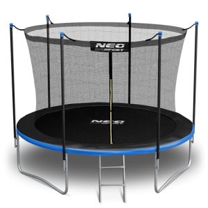 Neo-Sport Trampolin Outdoor für Kinder mit Sicherheitsnetz, Innen-Leiter und gepolsterten Stangen, witterfest und rostfr