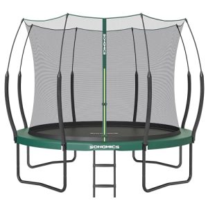 SONGMICS Safes Federloses Trampolin für Kinder Outdoor, elastische Seile & Sicherheitsnetz, Ø 244/305/366 cm, geräuschar